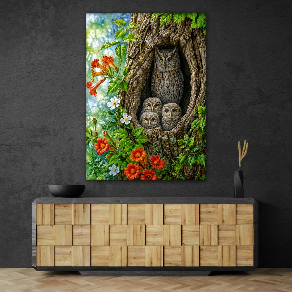 5D Diamond Painting – Kardinal im Blütenwald