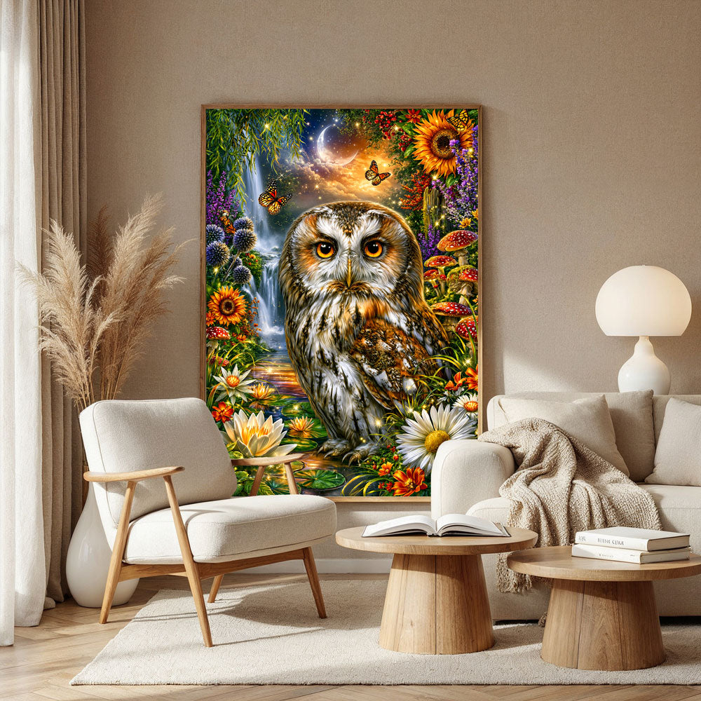 5D Diamond Painting – Eulenwächterin der Mondlichtquelle