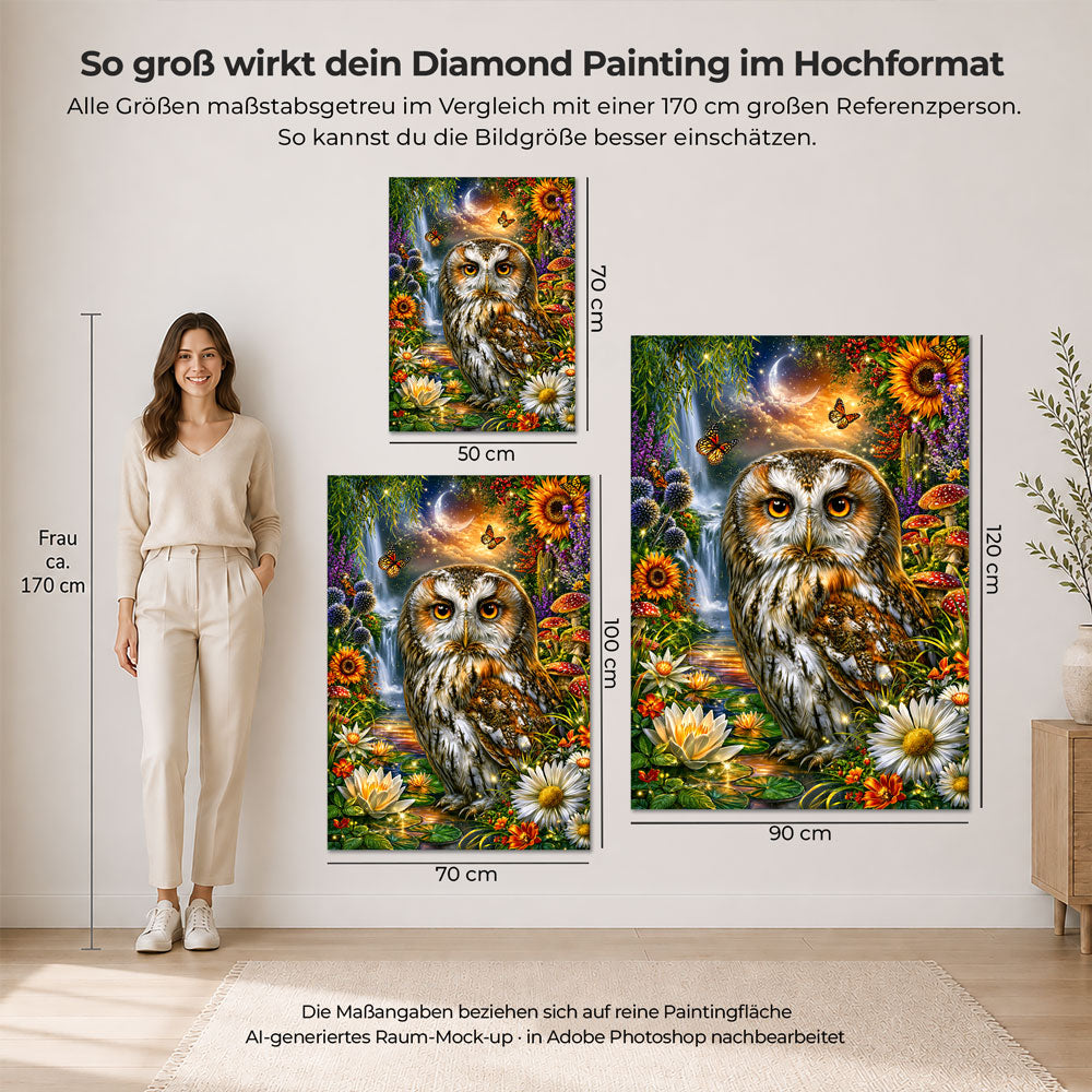 5D Diamond Painting – Eulenwächterin der Mondlichtquelle