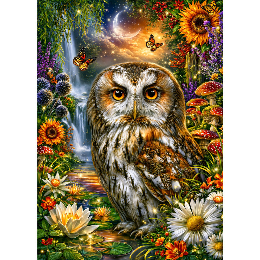 5D Diamond Painting – Eulenwächterin der Mondlichtquelle | Unique Diamond