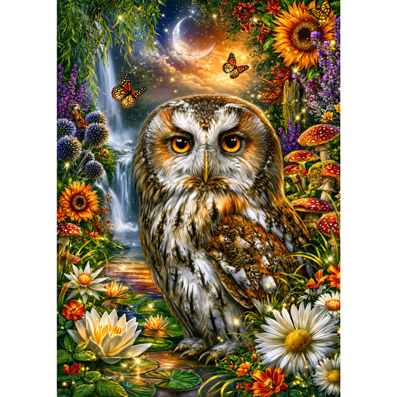 5D Diamond Painting – Eulenwächterin der Mondlichtquelle | Unique Diamond
