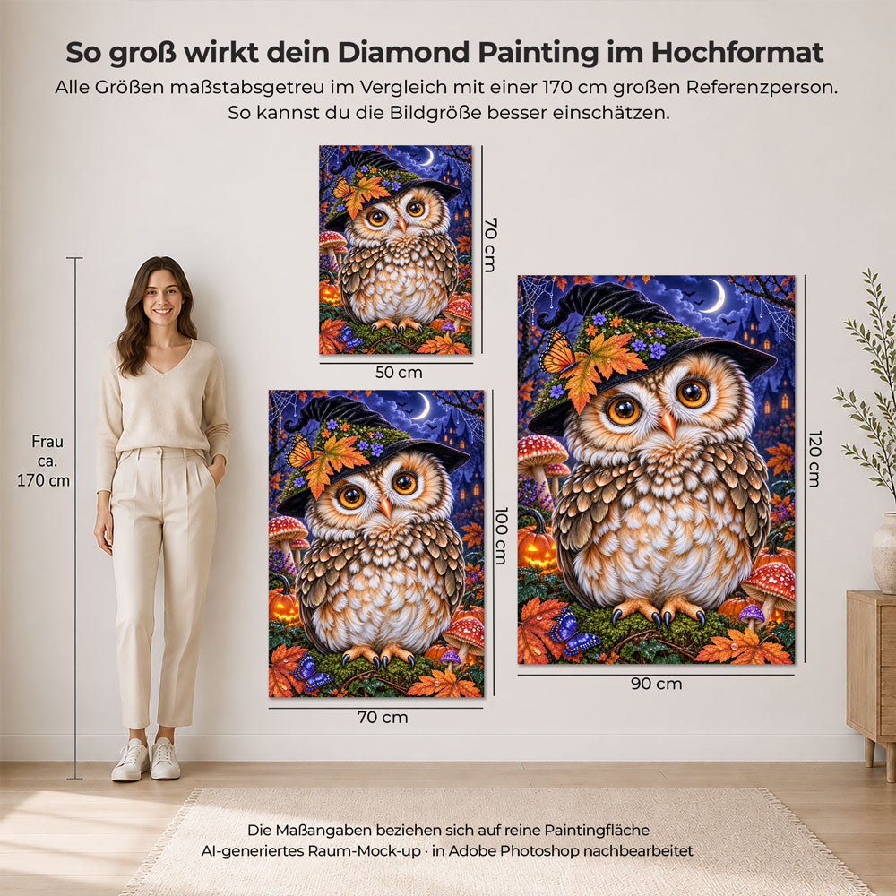 5D Diamond Painting – Eulenzauber im Herbstmond