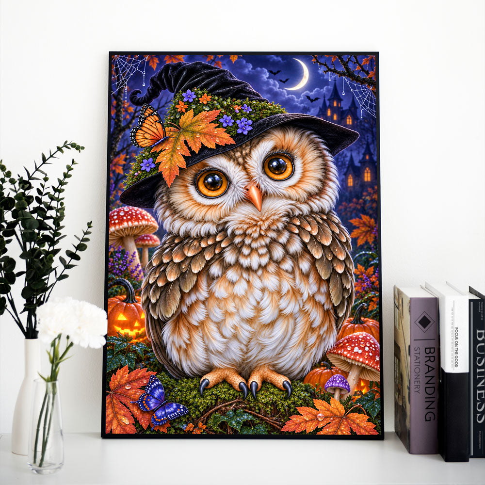 5D Diamond Painting – Eulenzauber im Herbstmond