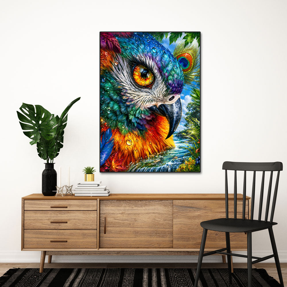 5D Diamond Painting – Farbenpracht des Regenwaldpapageis