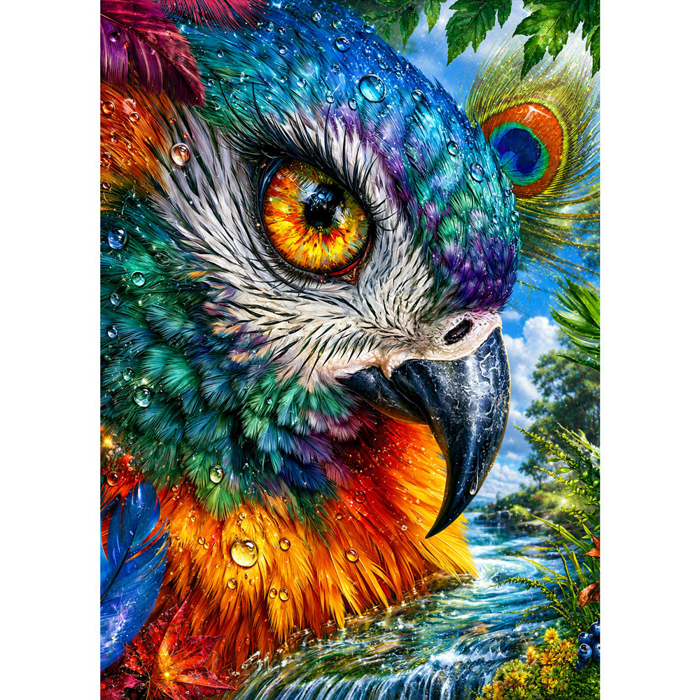 5D Diamond Painting – Farbenpracht des Regenwaldpapageis