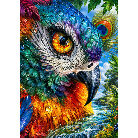 5D Diamond Painting – Farbenpracht des Regenwaldpapageis