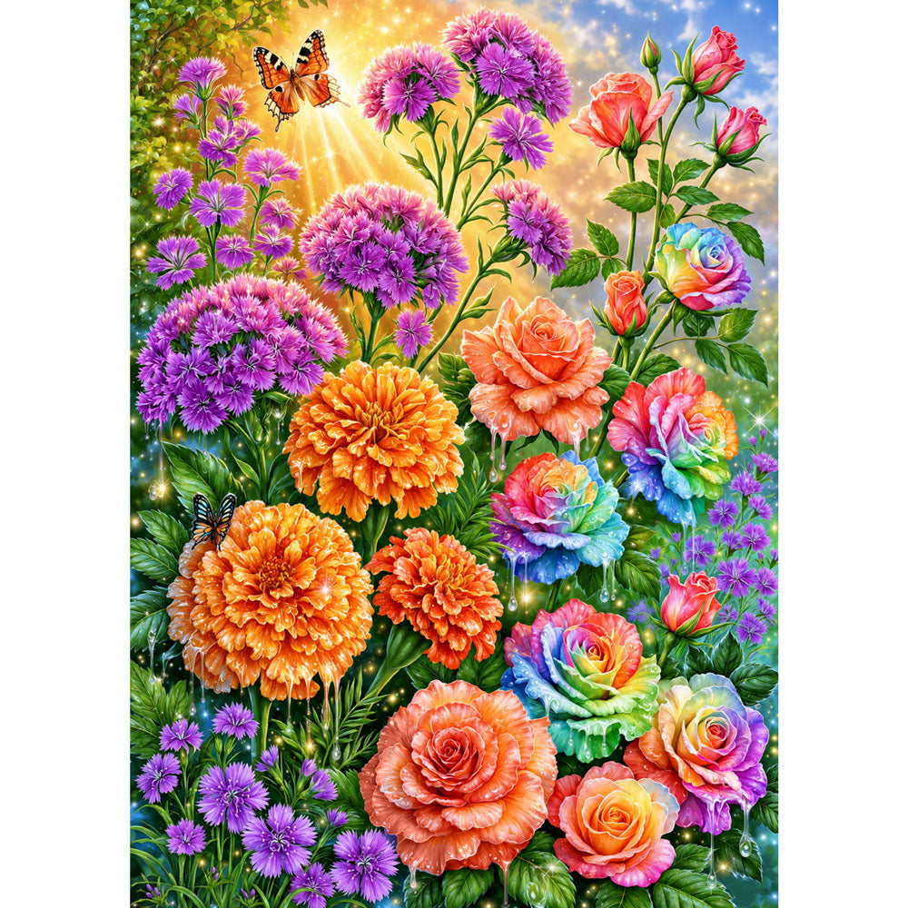 5D Diamond Painting – Farbenzauber im Blütenparadies | Unique Diamond