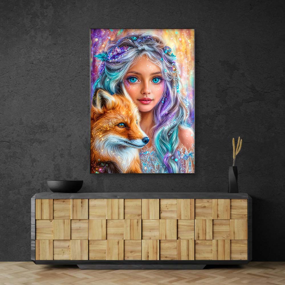 5D Diamond Painting – Feya & der funkelnde Fuchs, Unique-Diamond