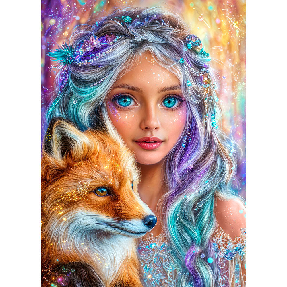 5D Diamond Painting – Feya & der funkelnde Fuchs, Unique-Diamond
