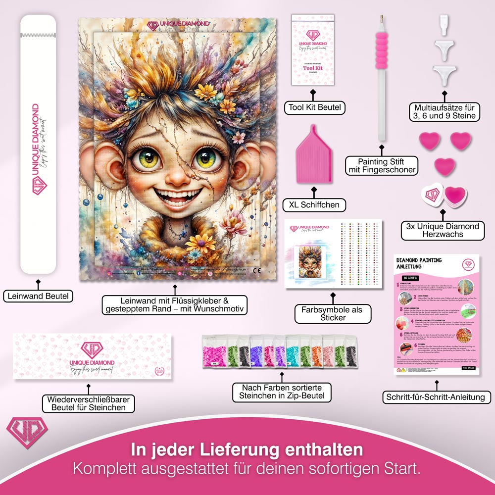 5D Diamond Painting – Finn, das Lachen des Waldes