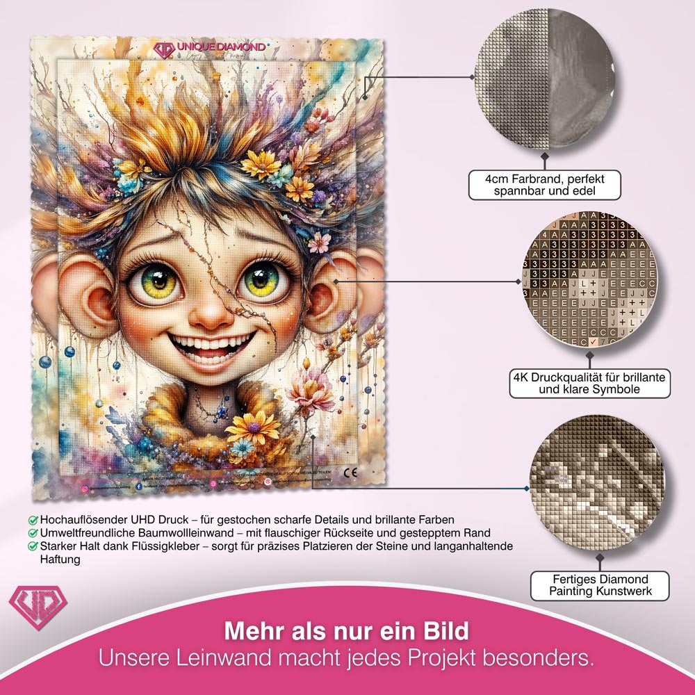 5D Diamond Painting – Finn, das Lachen des Waldes