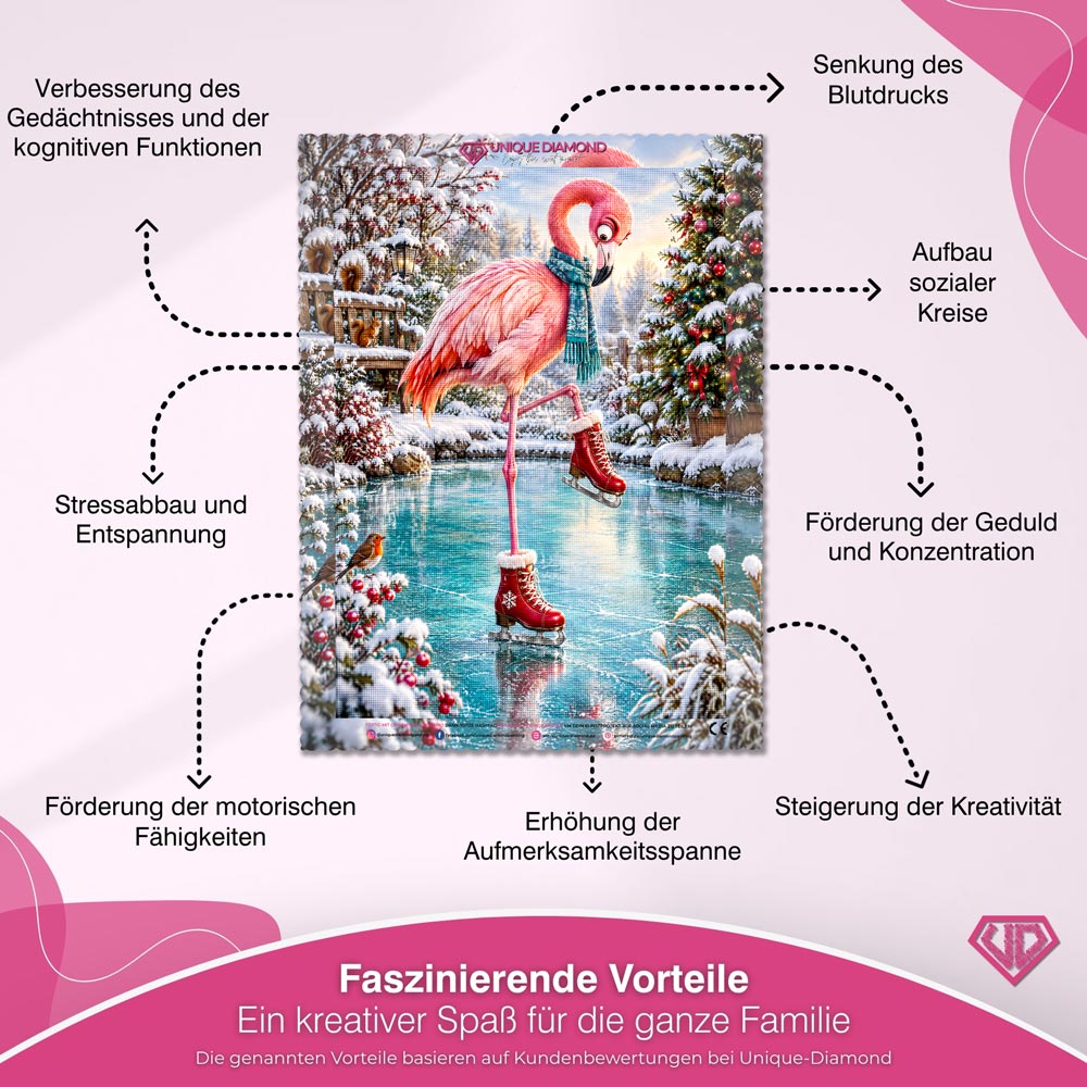 5D Diamond Painting – Flamingo auf flotten Kufen