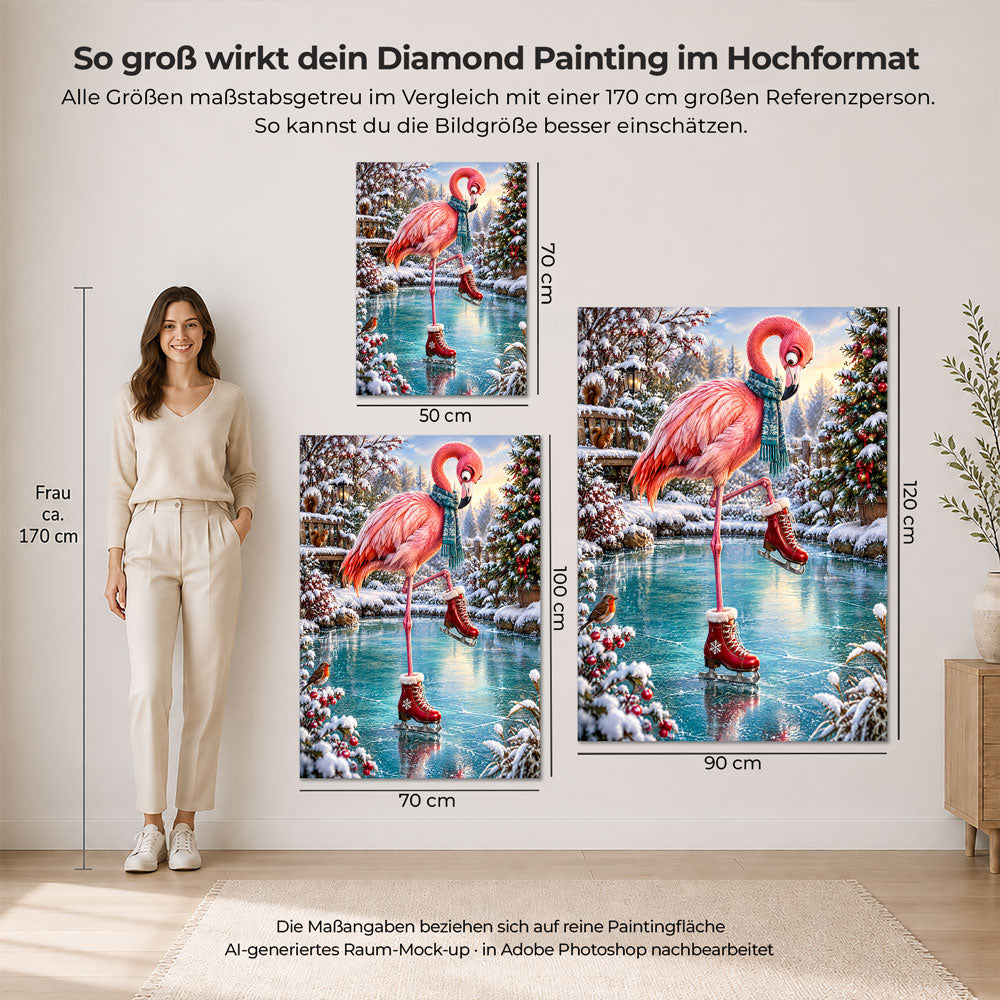 5D Diamond Painting – Flamingo auf flotten Kufen