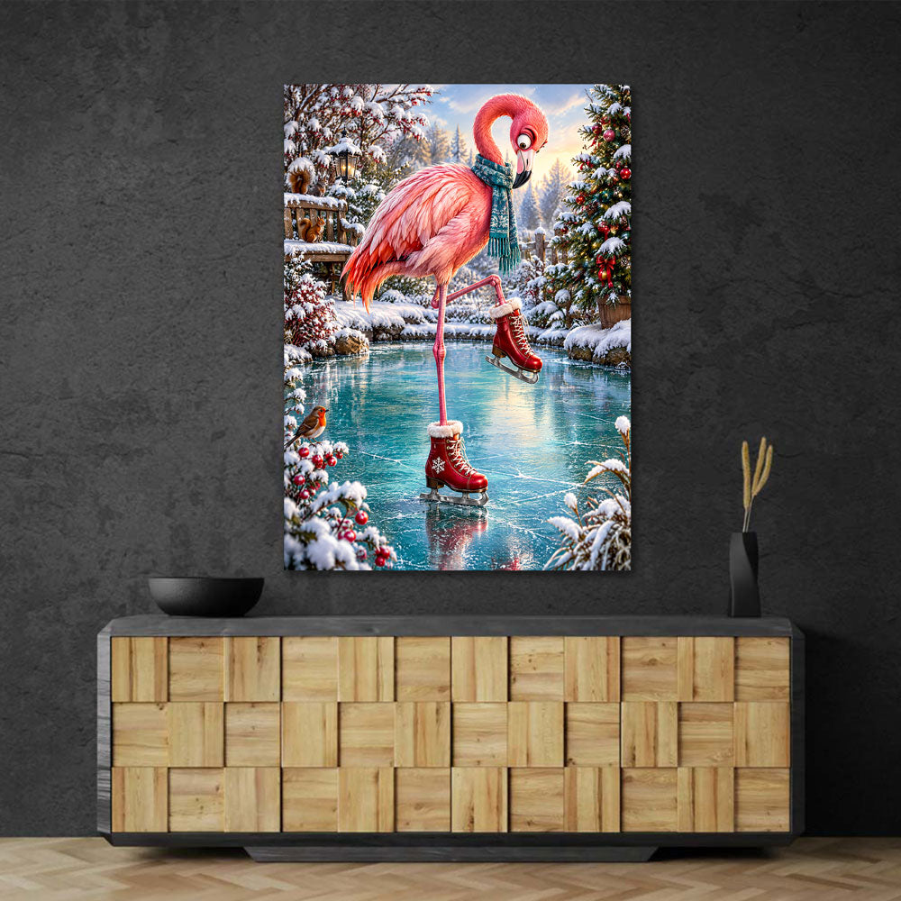 5D Diamond Painting – Flamingo auf flotten Kufen