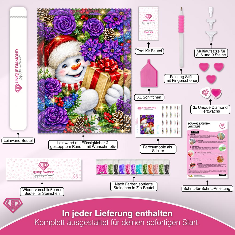 5D Diamond Painting – Flockis Weihnachtsüberraschung