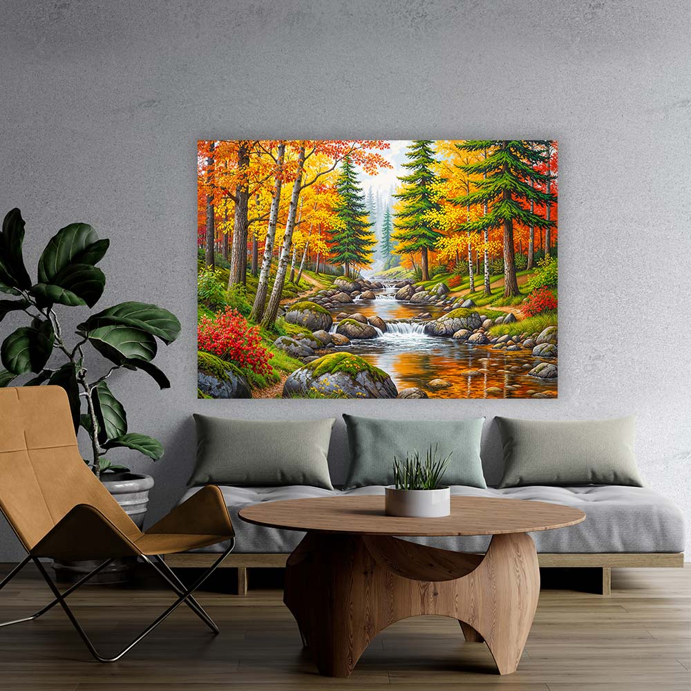 5D Diamond Painting – Fluss der Farbenpracht, Unique-Diamond