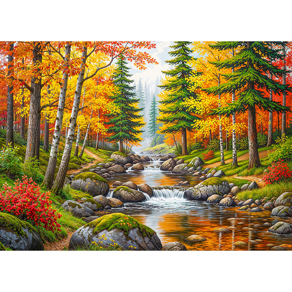 5D Diamond Painting – Fluss der Farbenpracht, Unique-Diamond