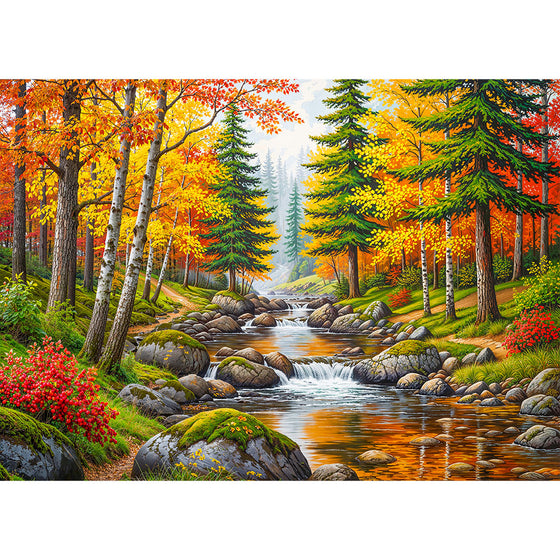 5D Diamond Painting – Fluss der Farbenpracht, Unique-Diamond