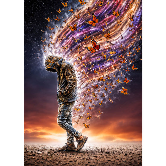 5D Diamond Painting – Fractured Flight, Unique-Diamond
