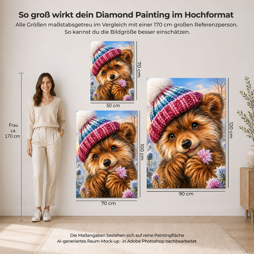 5D Diamond Painting – Fritzi im Winterglück