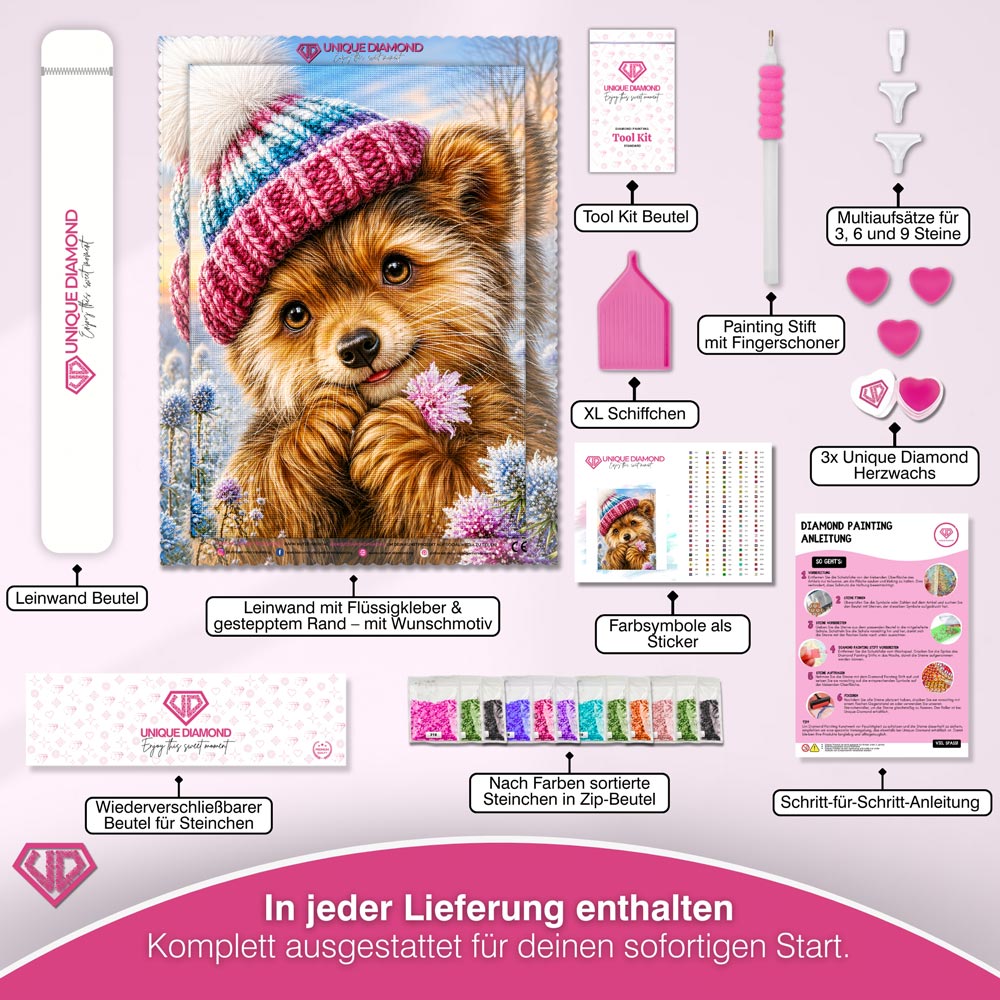 5D Diamond Painting – Fritzi im Winterglück