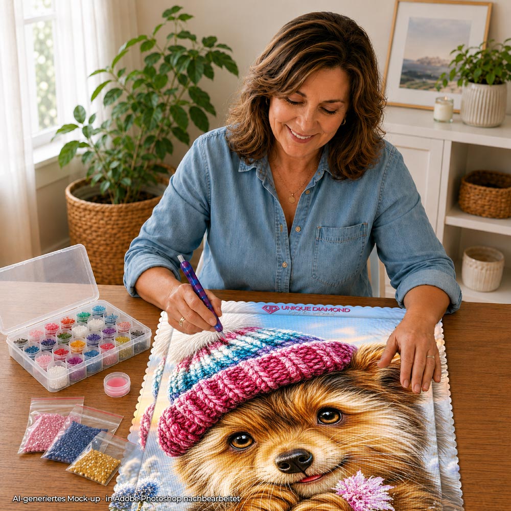 5D Diamond Painting – Fritzi im Winterglück