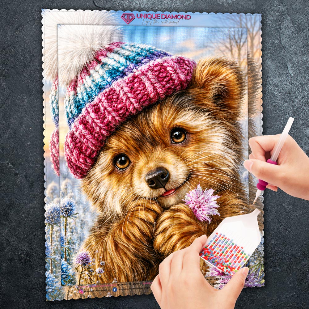 5D Diamond Painting – Fritzi im Winterglück