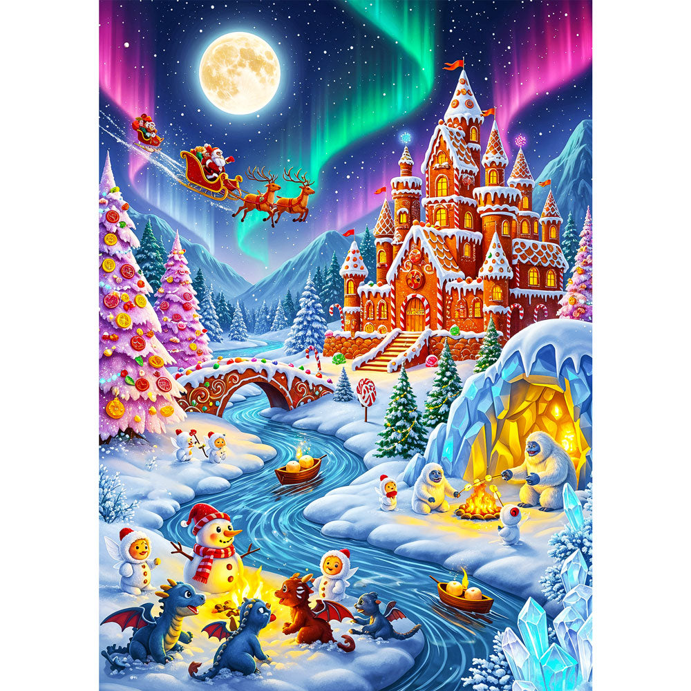 5D Diamond Painting – Frostheim im Lichterglanz Unique-Diamond