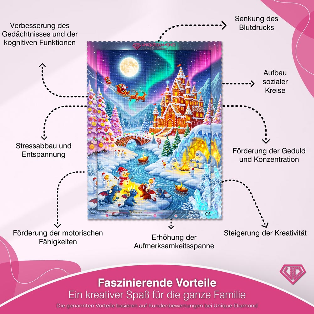 5D Diamond Painting – Frostheim im Lichterglanz Unique-Diamond