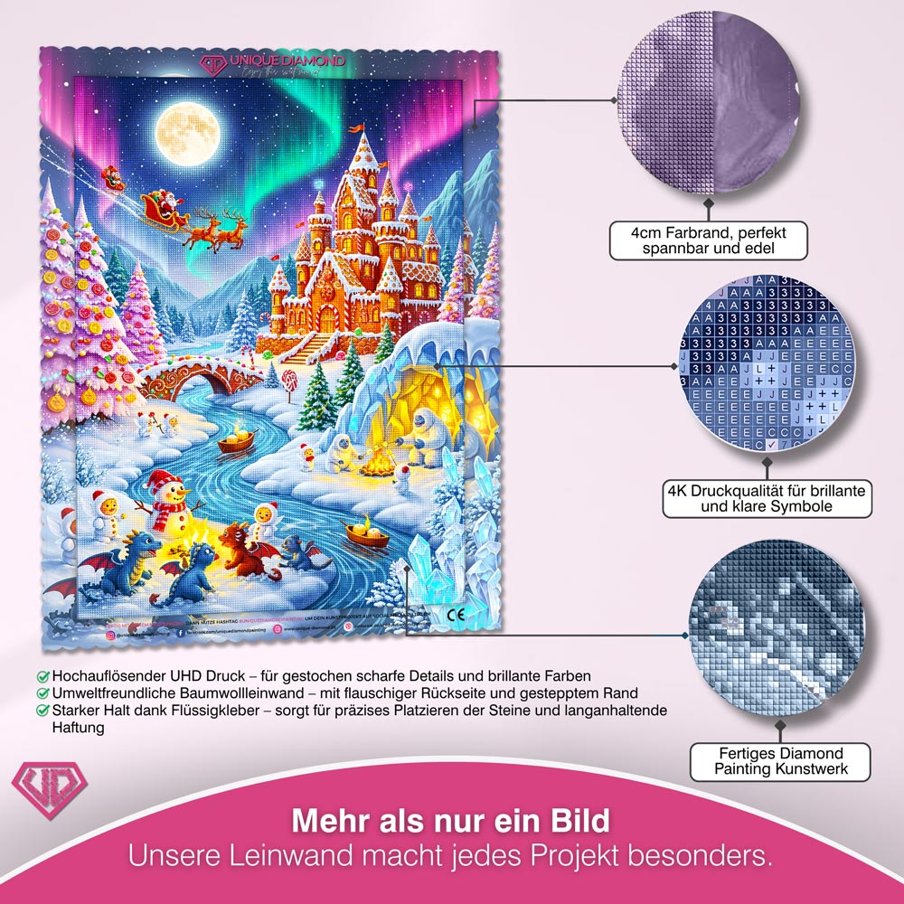 5D Diamond Painting – Frostheim im Lichterglanz Unique-Diamond