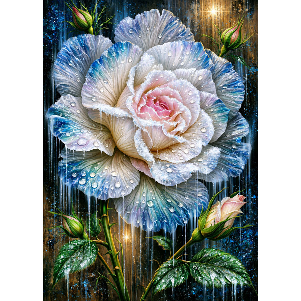5D Diamond Painting – Frozen Rose Elegance | Unique Diamond