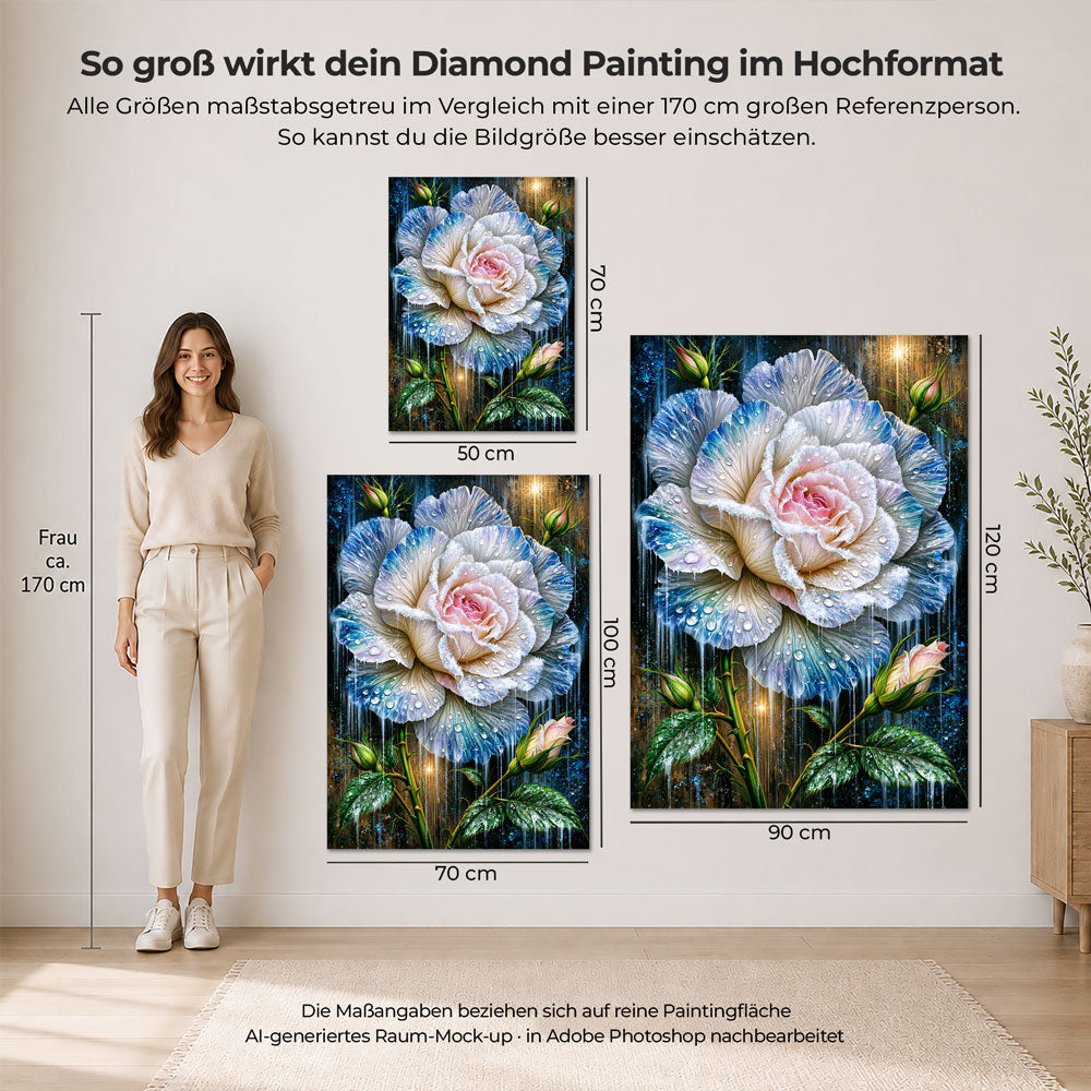 5D Diamond Painting – Frozen Rose Elegance