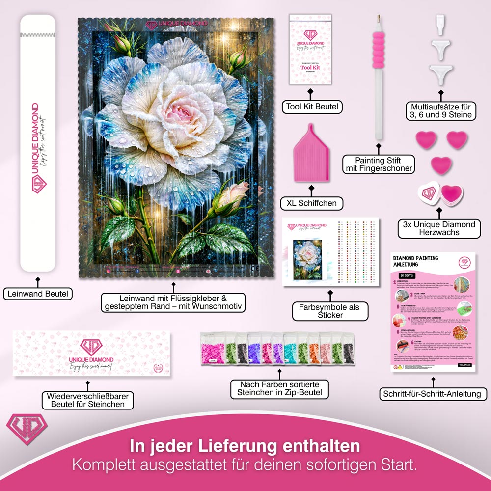 5D Diamond Painting – Frozen Rose Elegance