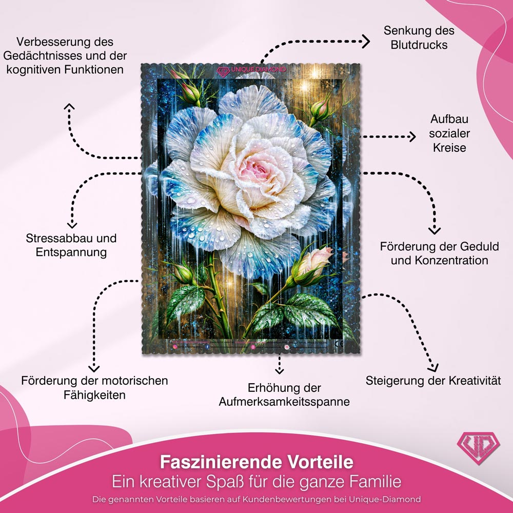5D Diamond Painting – Frozen Rose Elegance