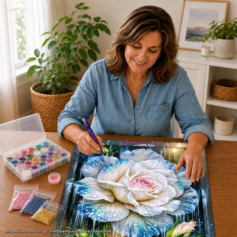 5D Diamond Painting – Frozen Rose Elegance