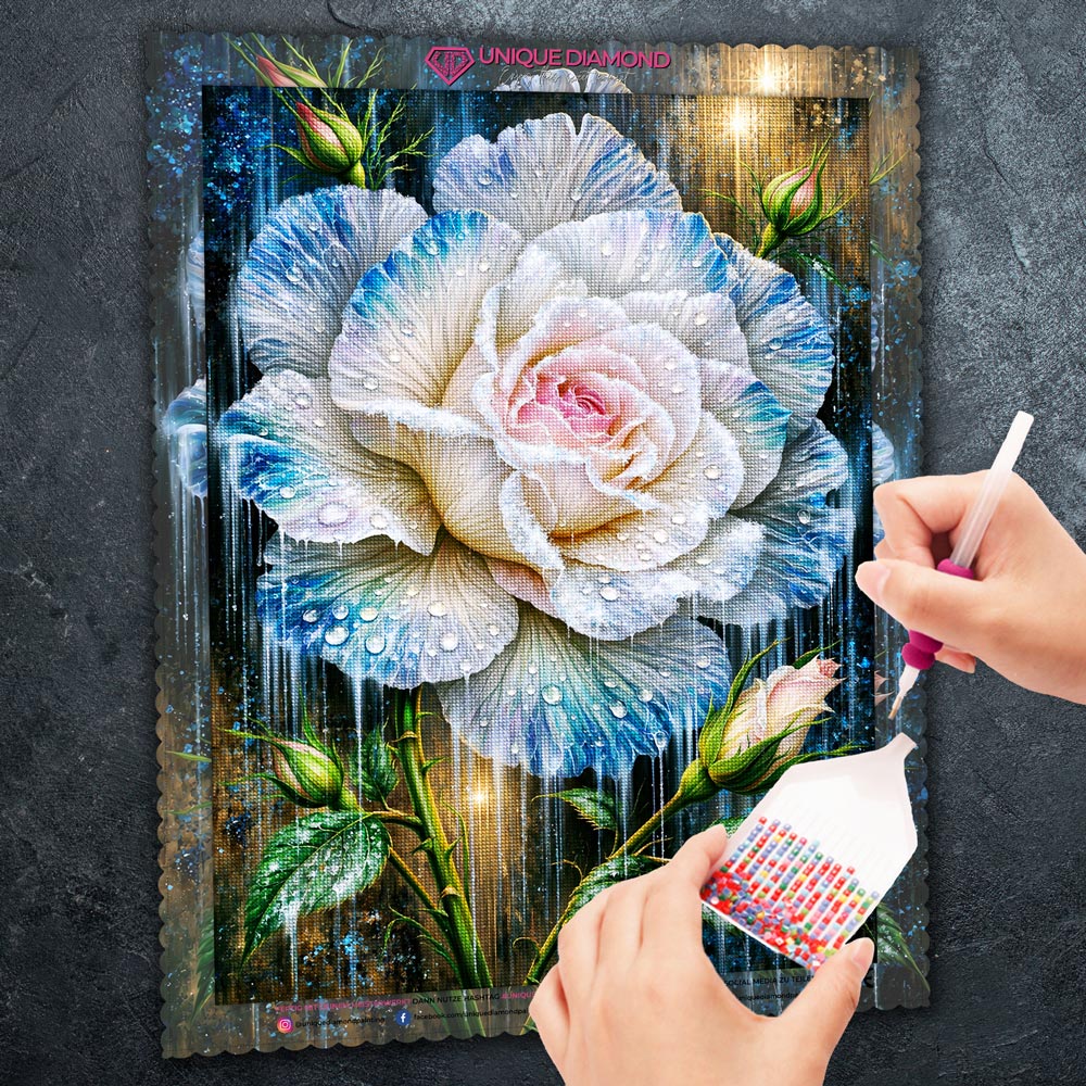 5D Diamond Painting – Frozen Rose Elegance
