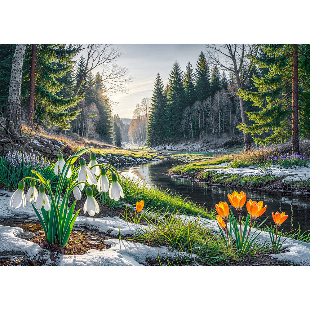 5D Diamond Painting – Frühlingskuss im Tal Unique-Diamond