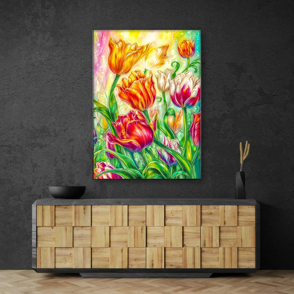 5D Diamond Painting – Frühlingspoesie der Tulpen, Unique-Diamond