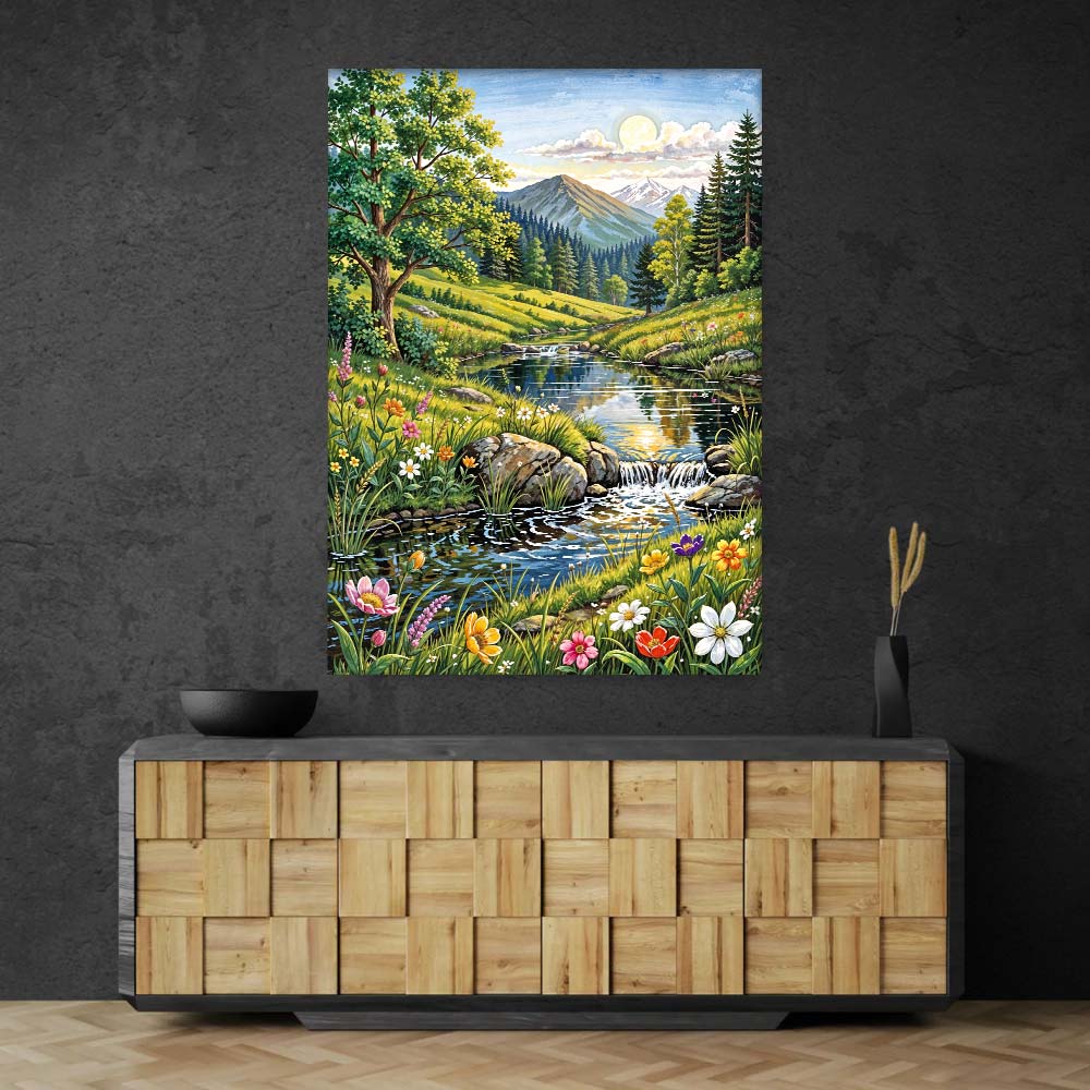 5D Diamond Painting – Frühlingszauber im Alpenland