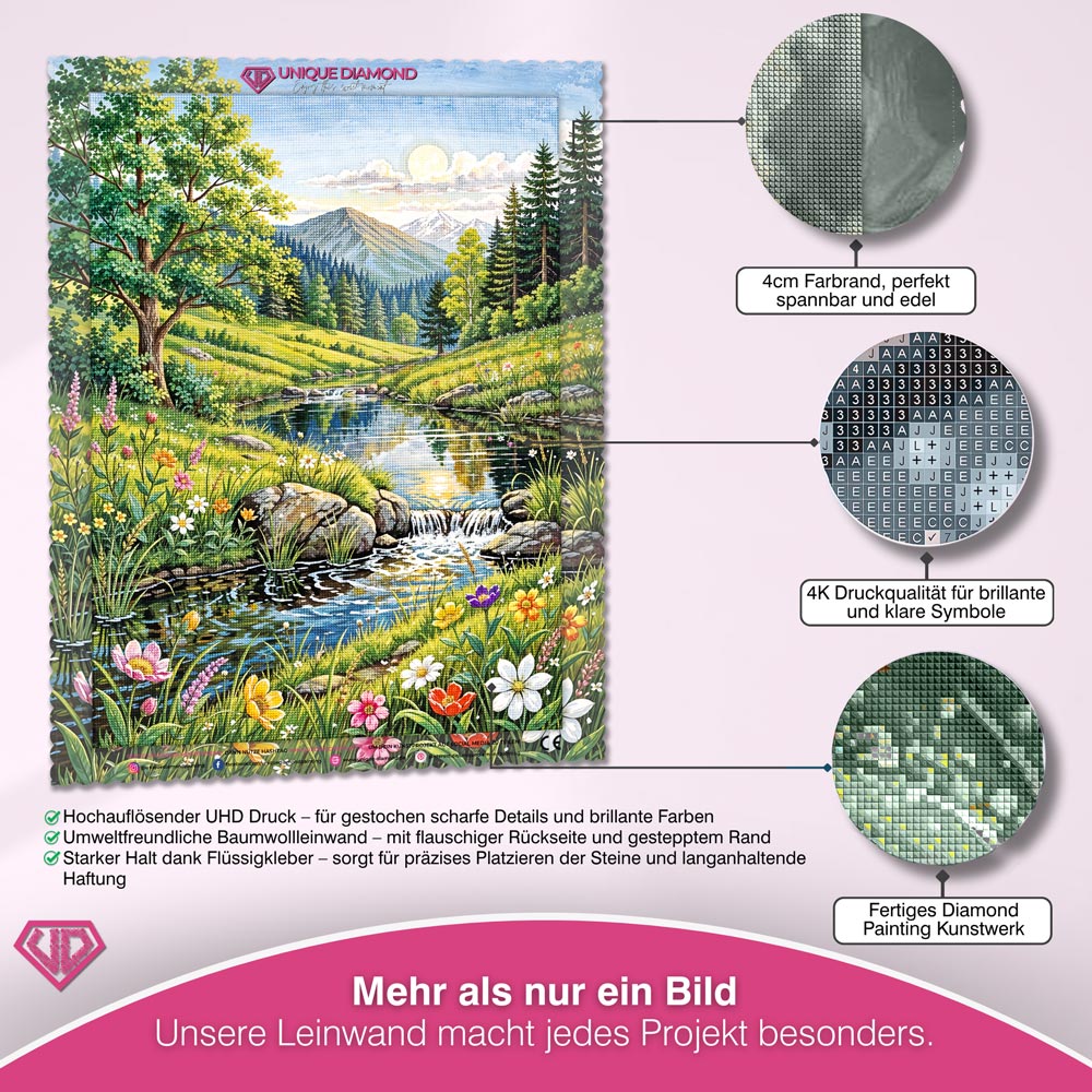 5D Diamond Painting – Frühlingszauber im Alpenland