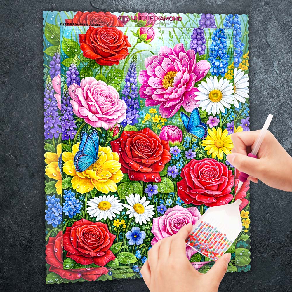 5D Diamond Painting – Garten der Farbenfreude, Unique-Diamond