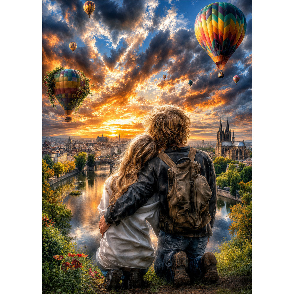 5D Diamond Painting – Gemeinsam dem Horizont entgegen | Unique Diamond