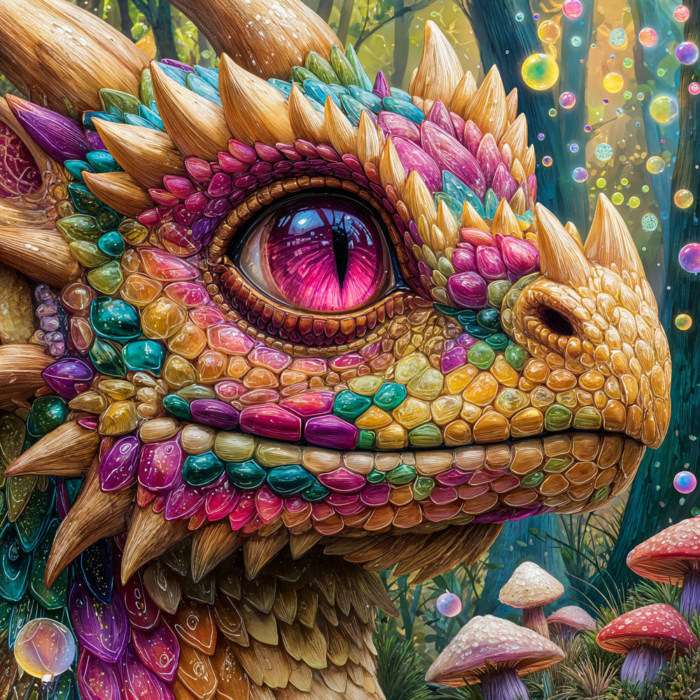 5D Diamond Painting – Glimmerdrache Juno Unique-Diamond