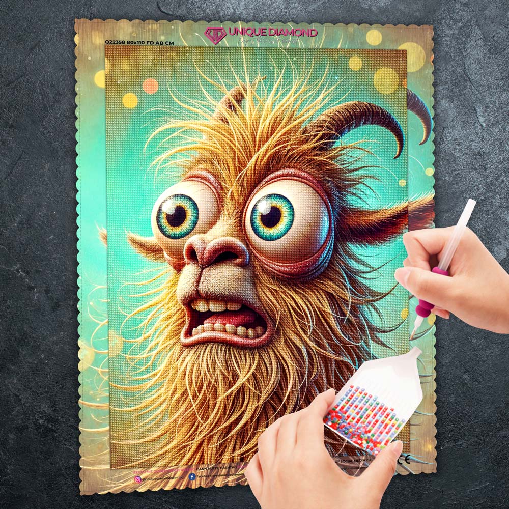 5D Diamond Painting – Glubschi, der verwirrte Waldgeist, Unique-Diamond