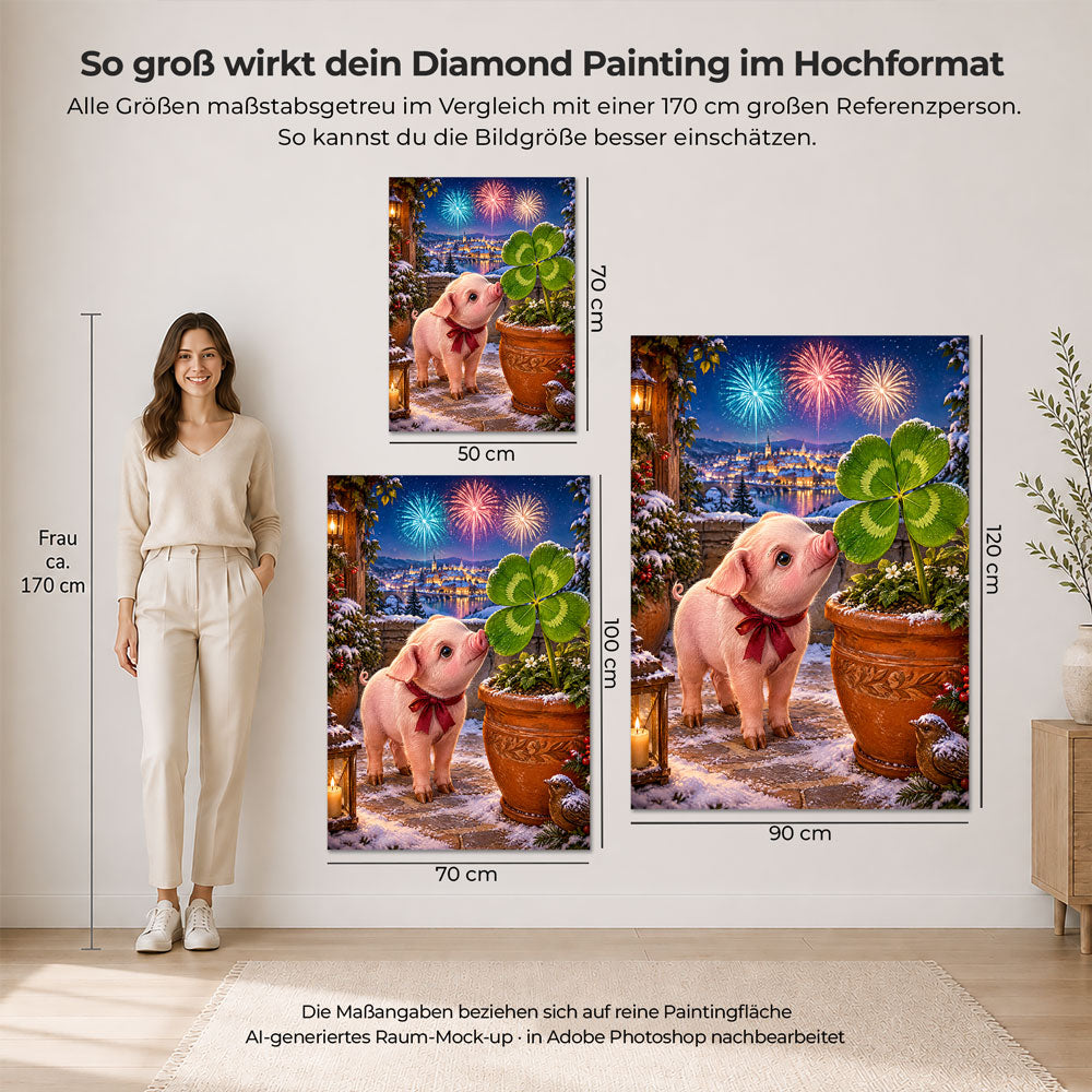 5D Diamond Painting – Glücksschnäuzchen zum Jahreswechsel