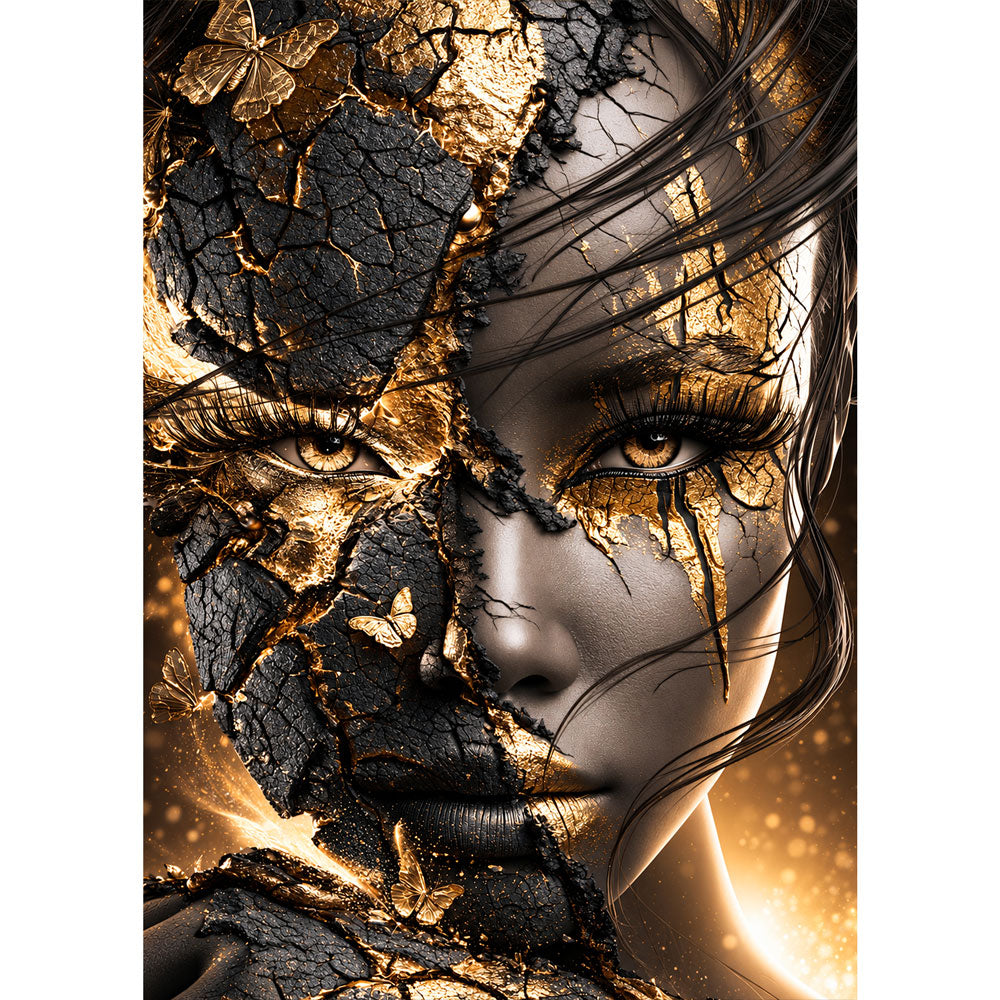 5D Diamond Painting – Göttin aus Gold und Schatten | Unique Diamond
