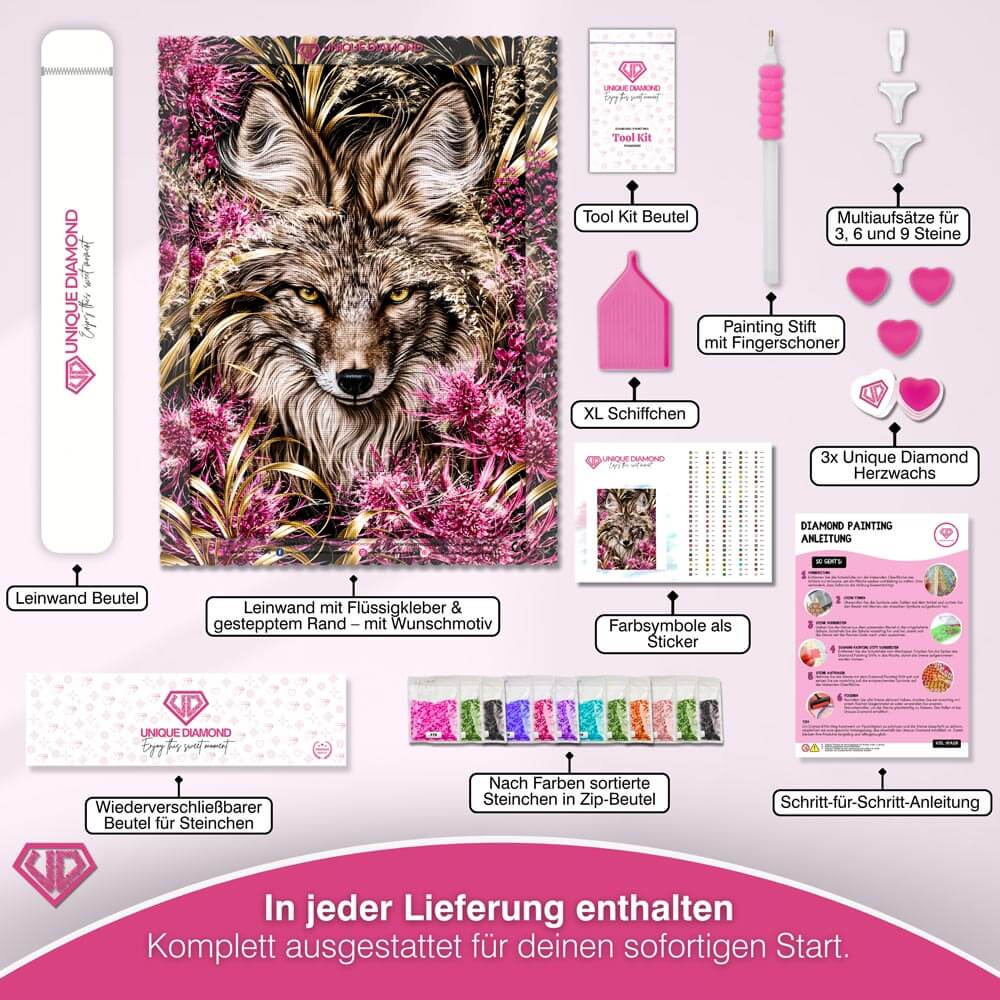 5D Diamond Painting – Goldblick des Wildfuchses