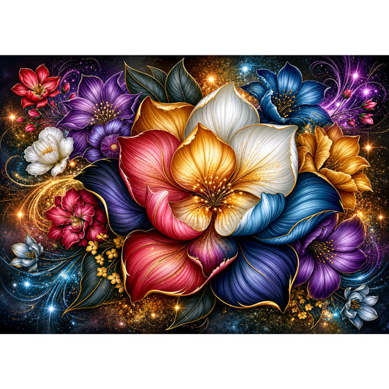 5D Diamond Painting – Golden Petal Symphony | Unique Diamond