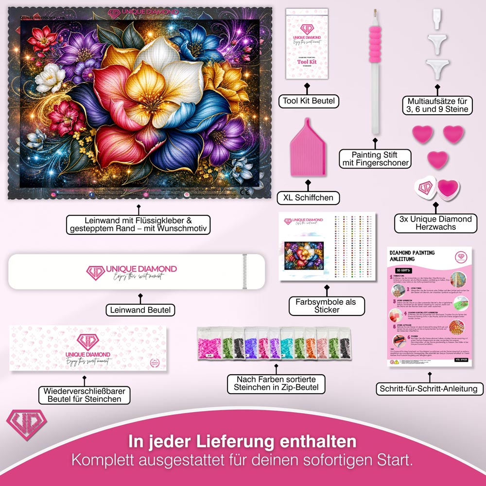 5D Diamond Painting – Golden Petal Symphony