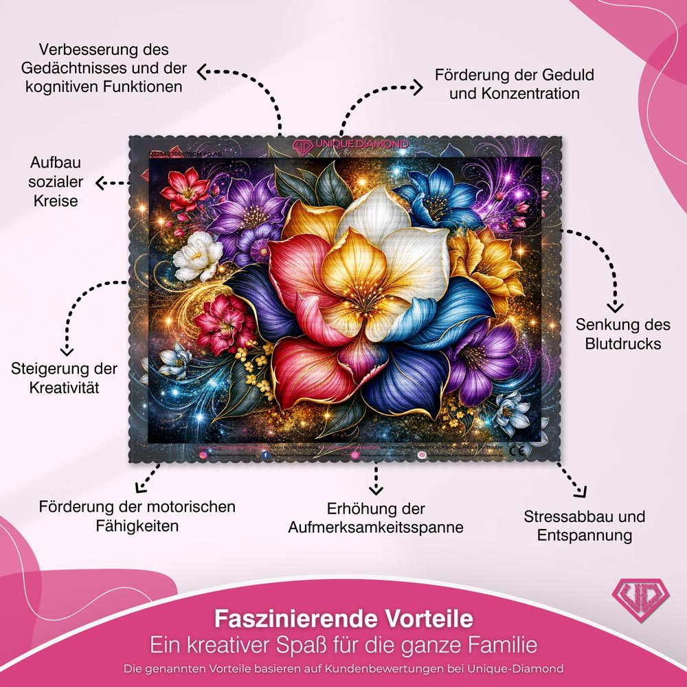 5D Diamond Painting – Golden Petal Symphony